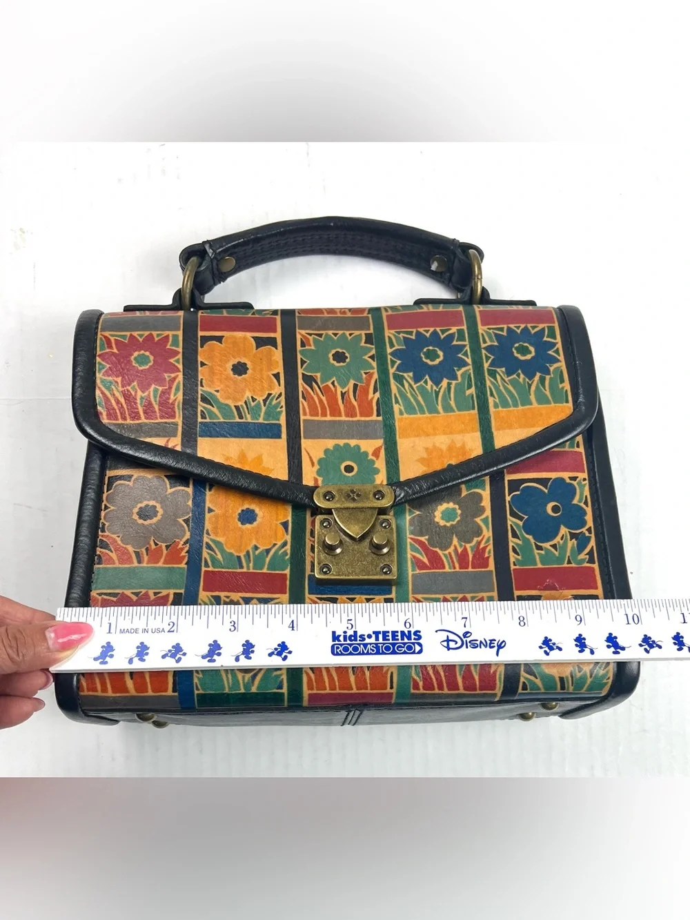 Patricia Nash Leather Floral Patchwork Top-Handle Bag - Multicolor